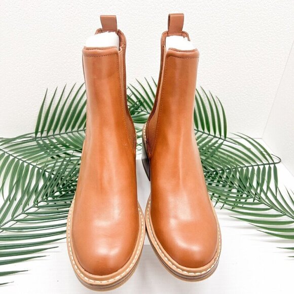 STEVEN NEW YORK Cabell Chelsea Boots Size 6.5M Tan Round Toe Block Heel NWOB - Picture 5 of 13
